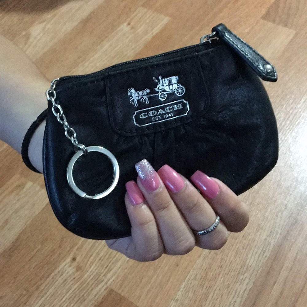 Authentic Leather Coach Keychain Coin Holder